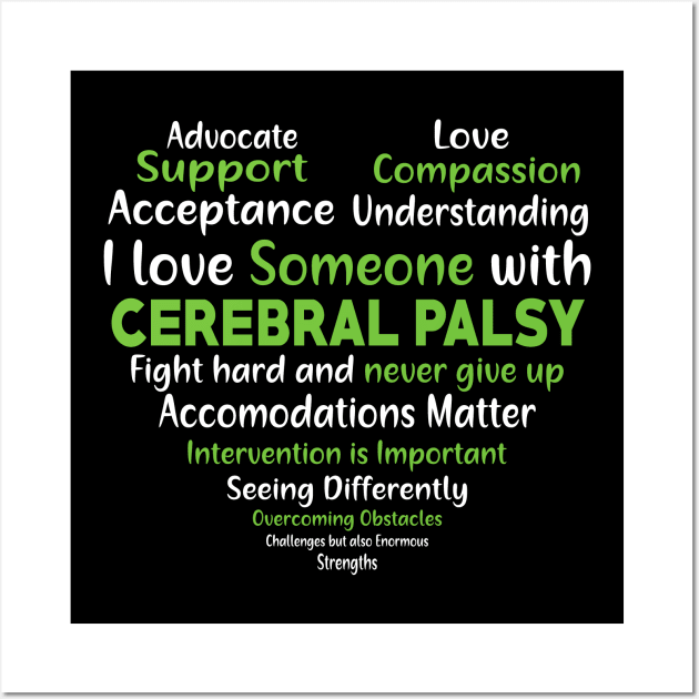 Cerebral Palsy Awareness Support Heart Wall Art by mateobarkley67